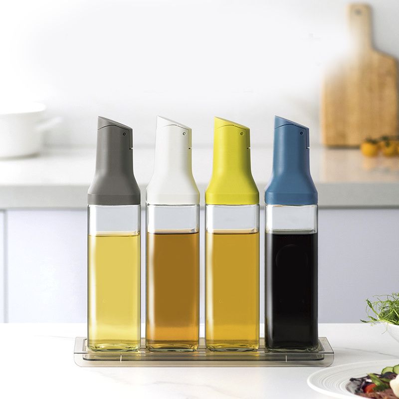 1pc 500ml/16.9oz Oil And Vinegar Bottle; Automatic Opening And Closing Oil Pot; Anti-leakage Anti-hanging Oil Household Kitchen Soy Sauce Vinegar Oil Tank; Gravity Oil Bottle