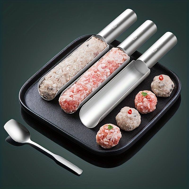 1pc Meatball Maker Stainless Steel Meatball Maker Plastic Meat Baller Spoon DIY Meatball Mold Plastic Meat Balls Fish Balls Beef Balls Processing Spoon Mold