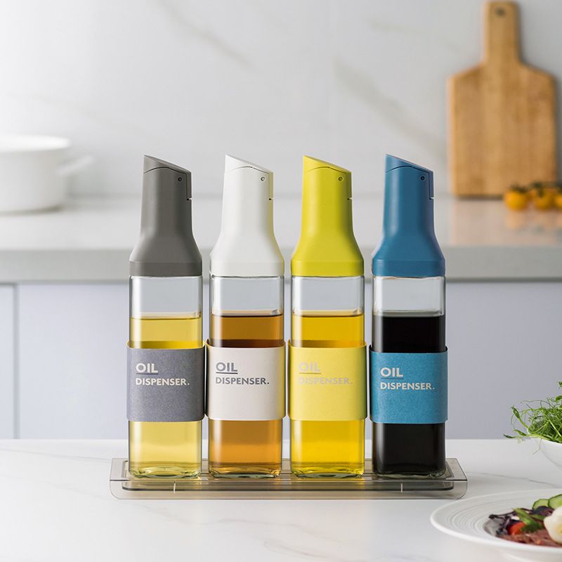 1pc 500ml/16.9oz Oil And Vinegar Bottle; Automatic Opening And Closing Oil Pot; Anti-leakage Anti-hanging Oil Household Kitchen Soy Sauce Vinegar Oil Tank; Gravity Oil Bottle